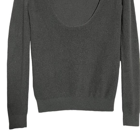 Aritzia Wilfred Open Back Wool Sweater SIZE XS Black Keyhole Cutout ITALIAN YARN - Picture 8 of 8